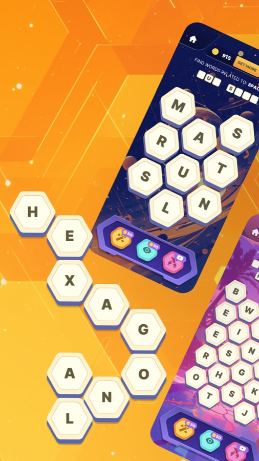 Hexagonal Word Search screenshot